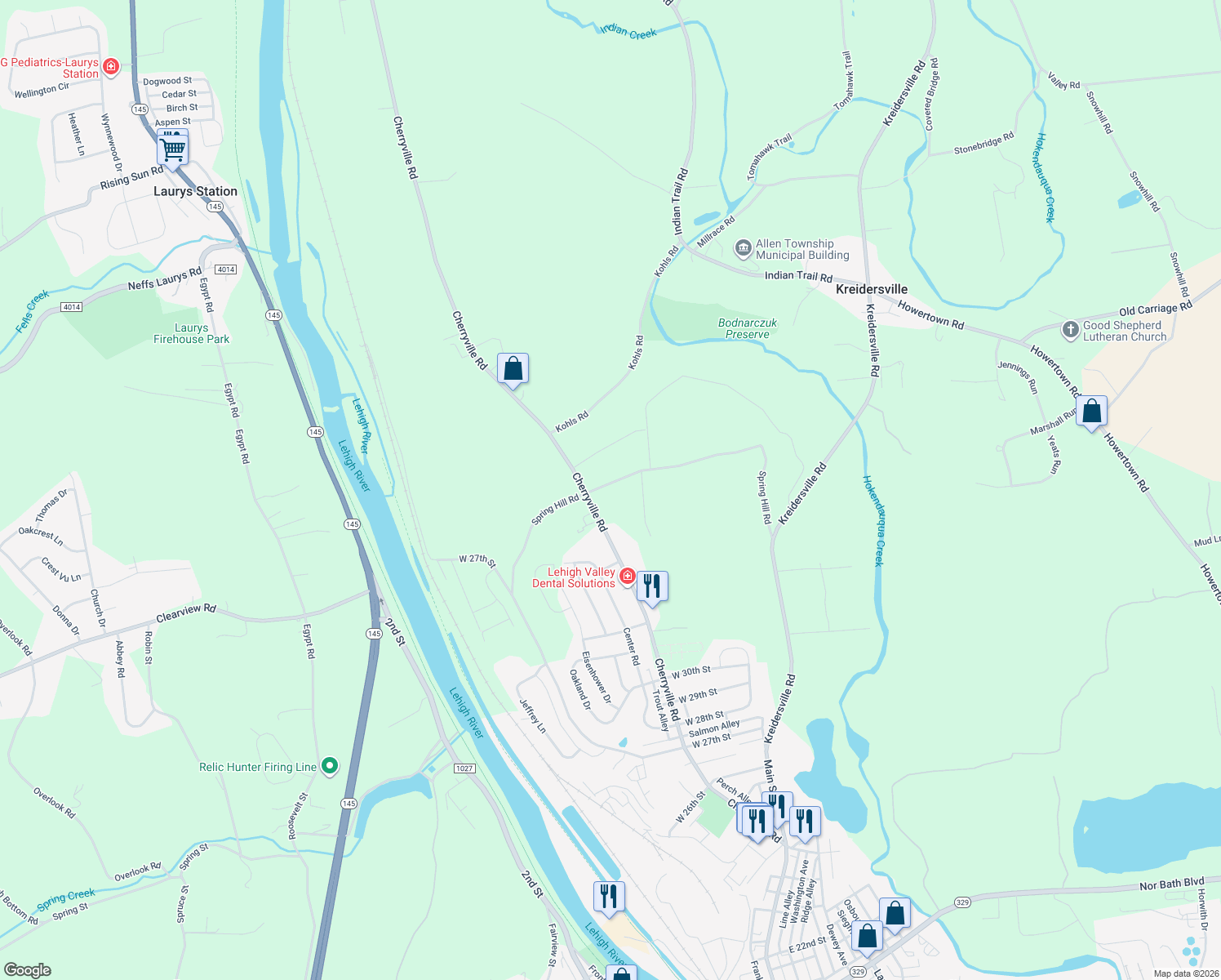 map of restaurants, bars, coffee shops, grocery stores, and more near 693 Spring Hill Road in Northampton