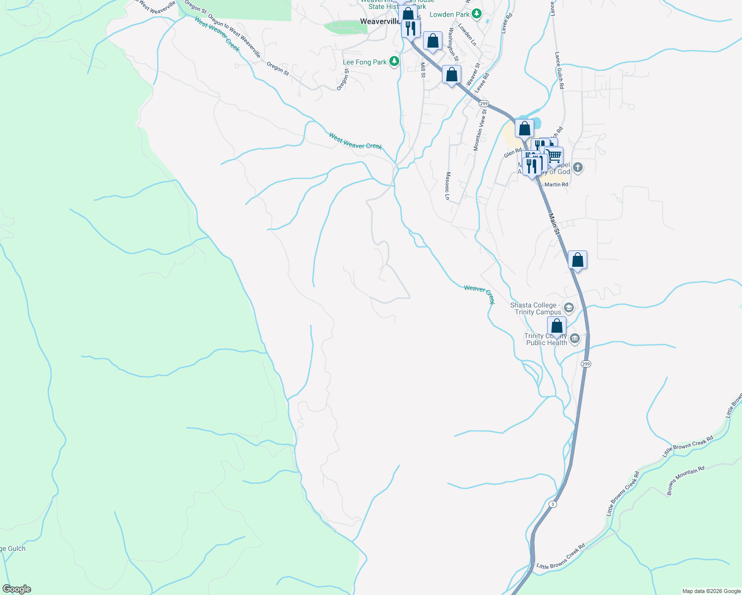map of restaurants, bars, coffee shops, grocery stores, and more near 1629 Timber Ridge Rd in Weaverville