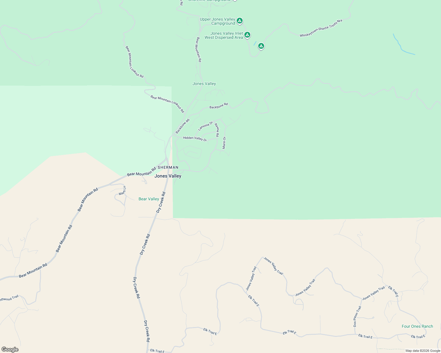 map of restaurants, bars, coffee shops, grocery stores, and more near 22179 Ravine Ct in Redding