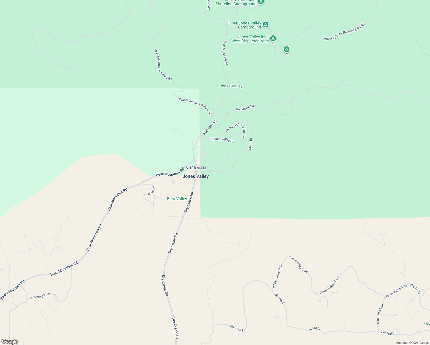 map of restaurants, bars, coffee shops, grocery stores, and more near 14656 Ravine Road in Redding