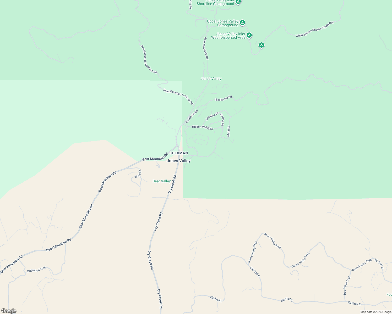 map of restaurants, bars, coffee shops, grocery stores, and more near 14656 Ravine Road in Redding