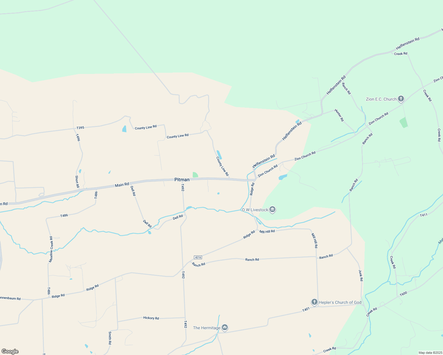 map of restaurants, bars, coffee shops, grocery stores, and more near 74 Main Road in Pitman