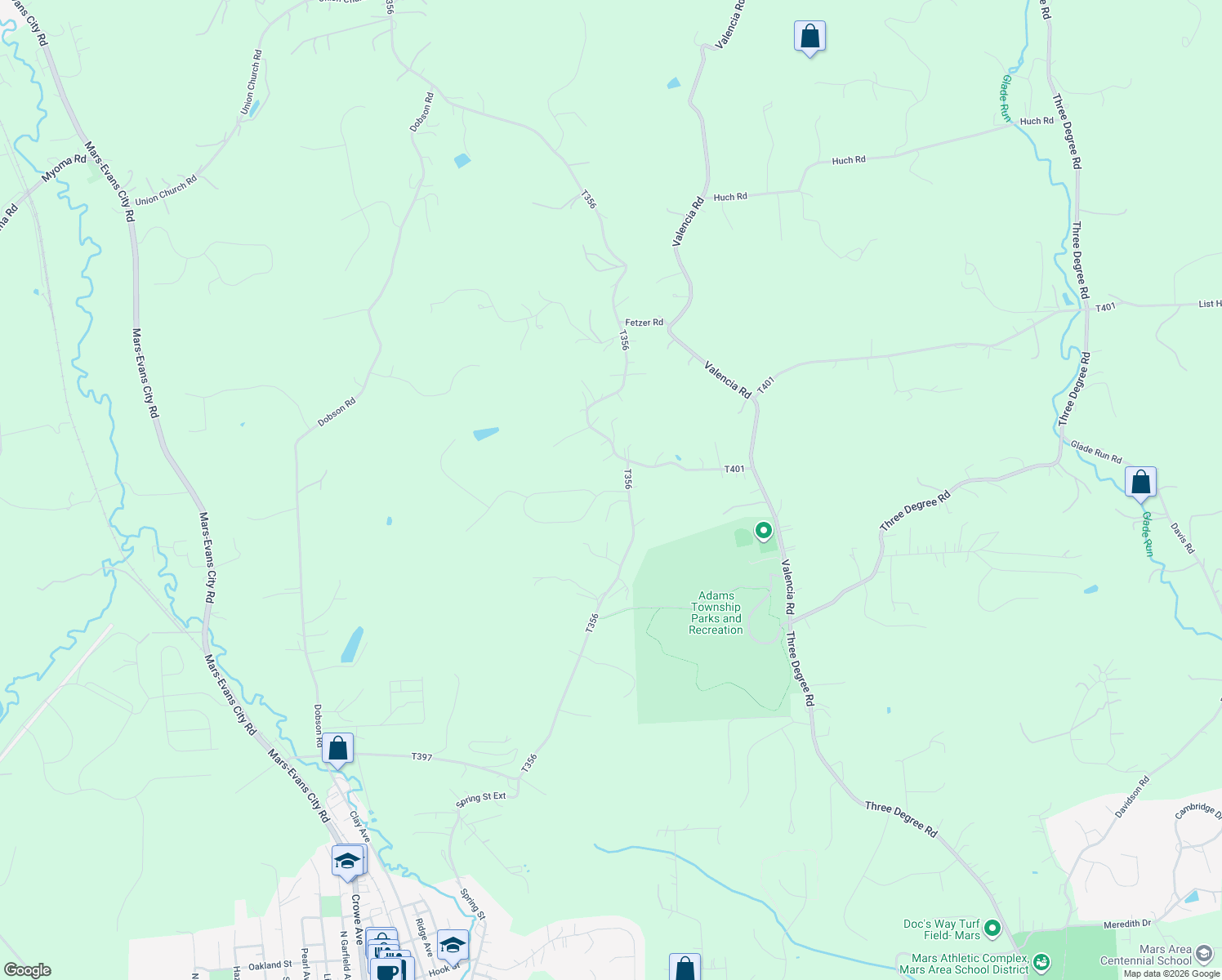 map of restaurants, bars, coffee shops, grocery stores, and more near 147 Resolution Drive in Mars