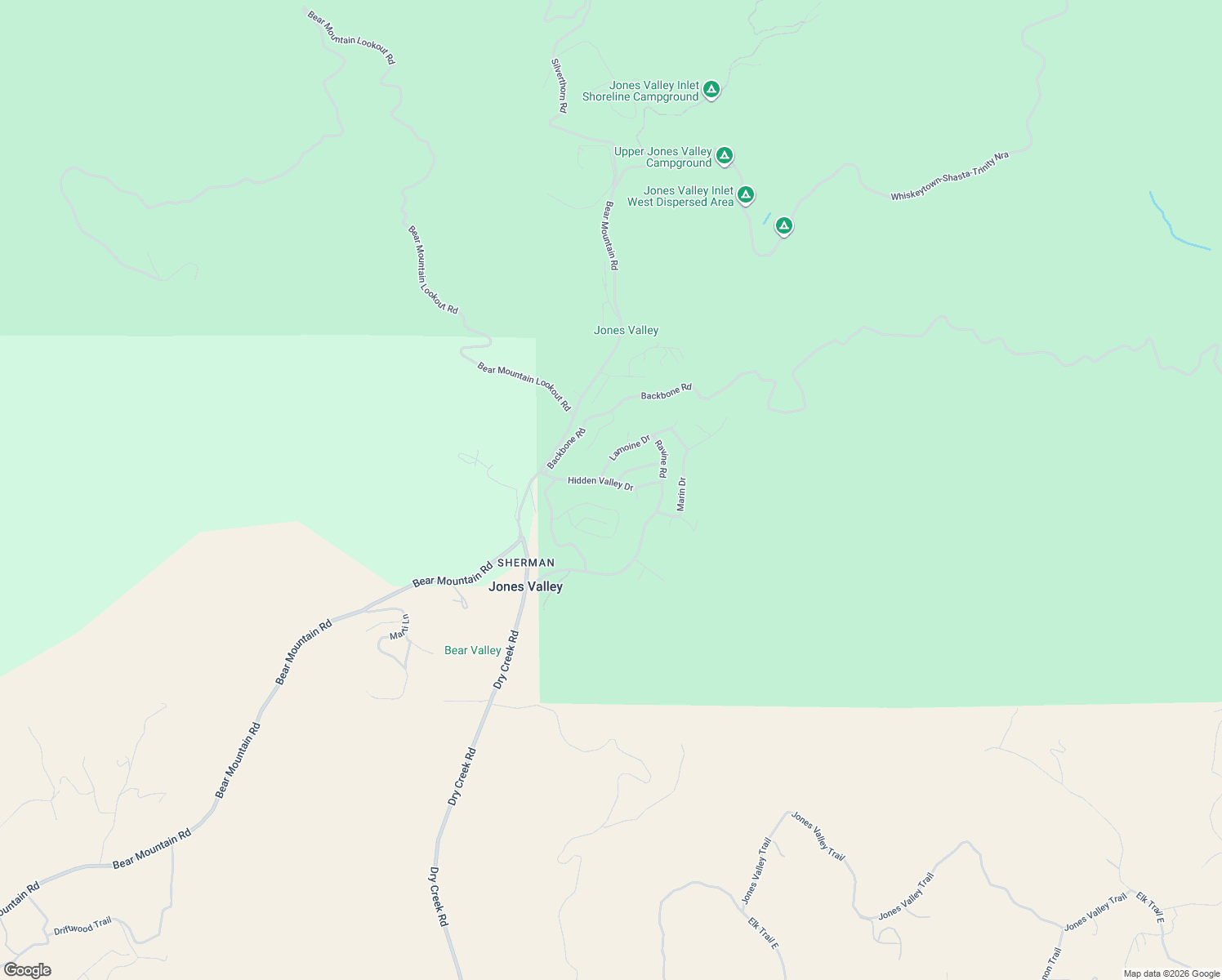 map of restaurants, bars, coffee shops, grocery stores, and more near 22109 Hidden Valley Drive in Redding