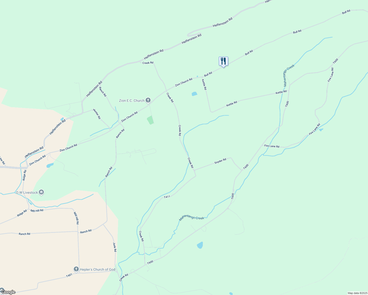 map of restaurants, bars, coffee shops, grocery stores, and more near 1836 Creek Road in Pitman