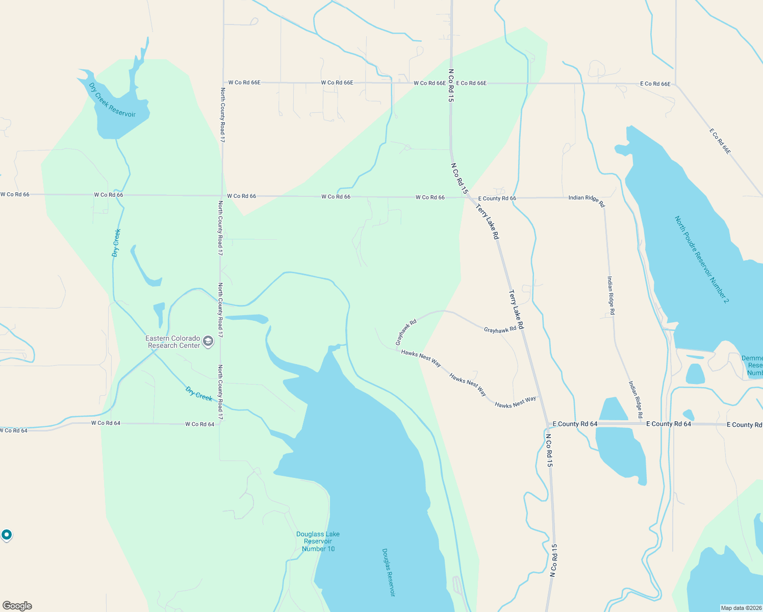 map of restaurants, bars, coffee shops, grocery stores, and more near 544 Hawks Nest Way in Fort Collins