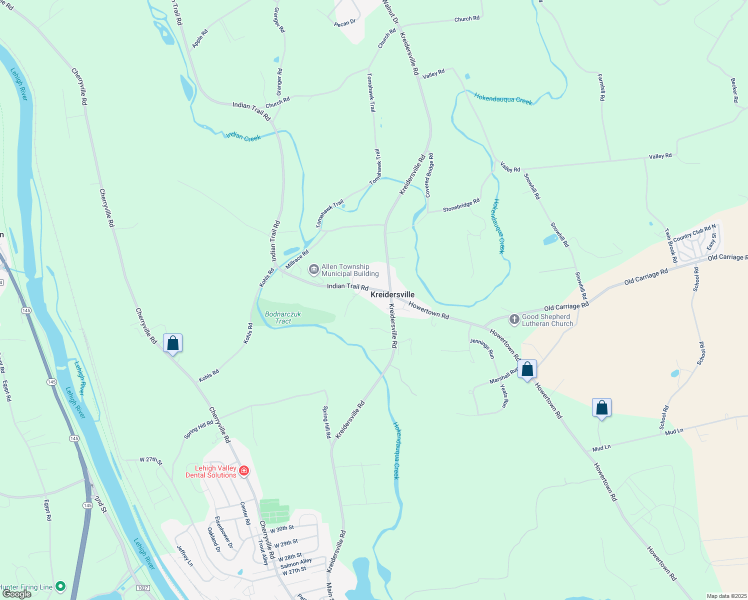 map of restaurants, bars, coffee shops, grocery stores, and more near 4441 Indian Trail Road in Northampton