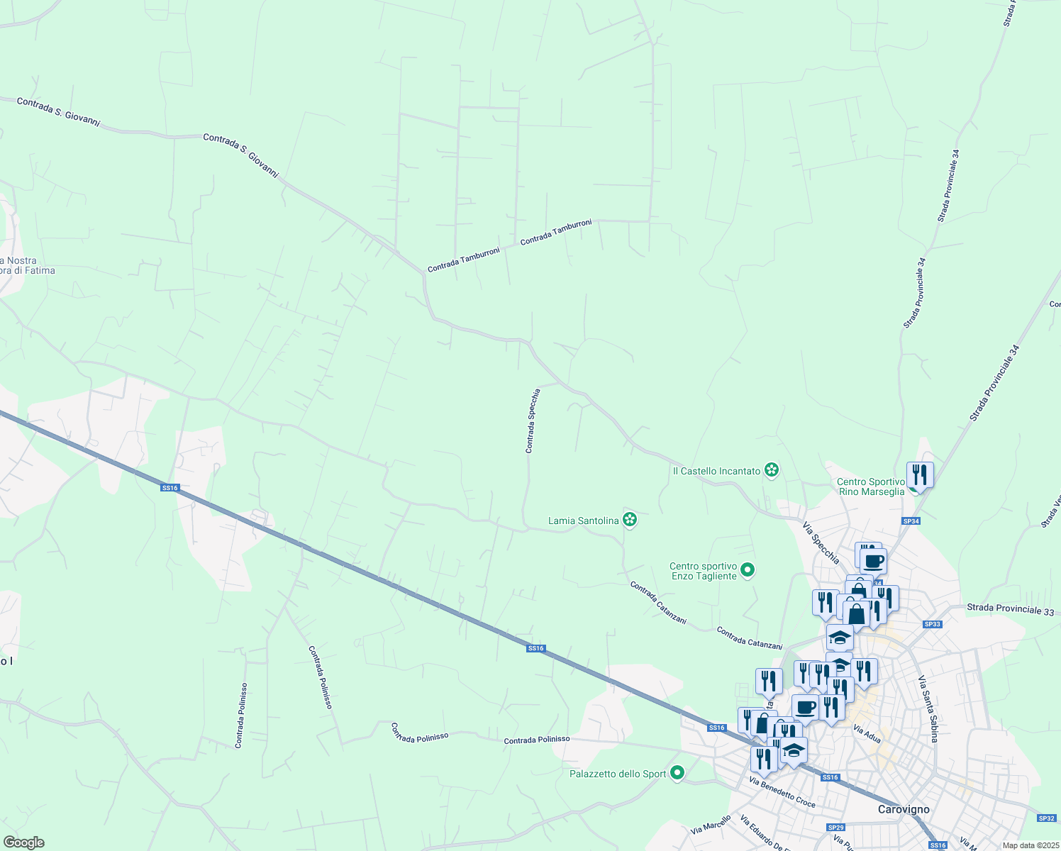 map of restaurants, bars, coffee shops, grocery stores, and more near in Province of Brindisi