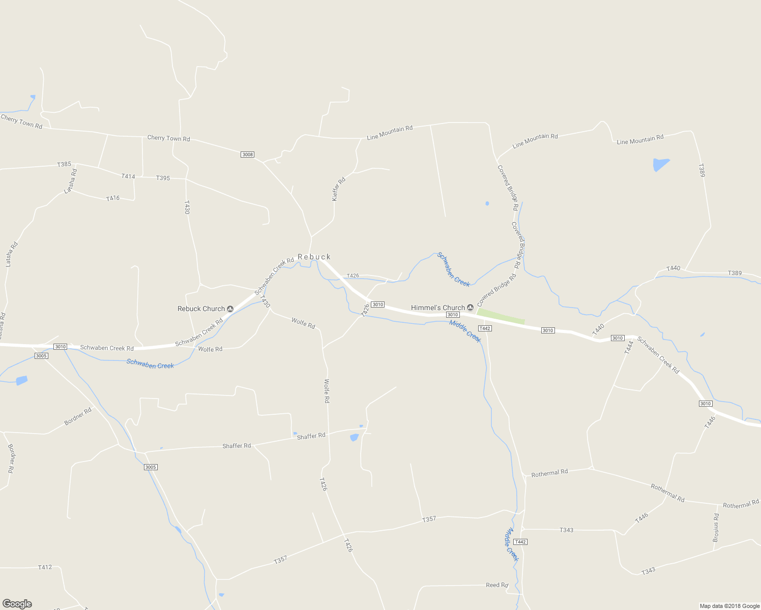 map of restaurants, bars, coffee shops, grocery stores, and more near State Route 3010 in Northumberland County