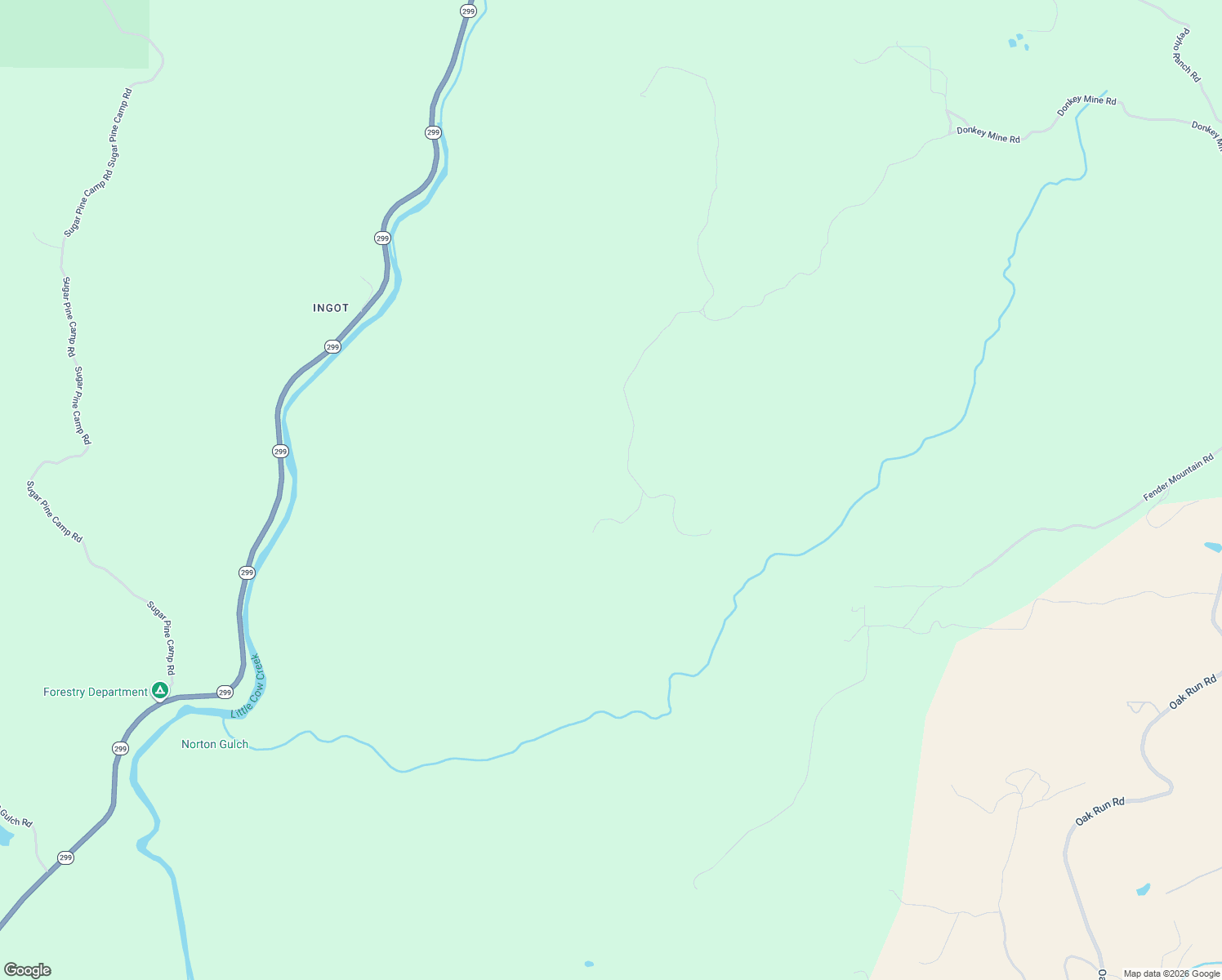 map of restaurants, bars, coffee shops, grocery stores, and more near 26313 Donkey Mine Road in Oak Run