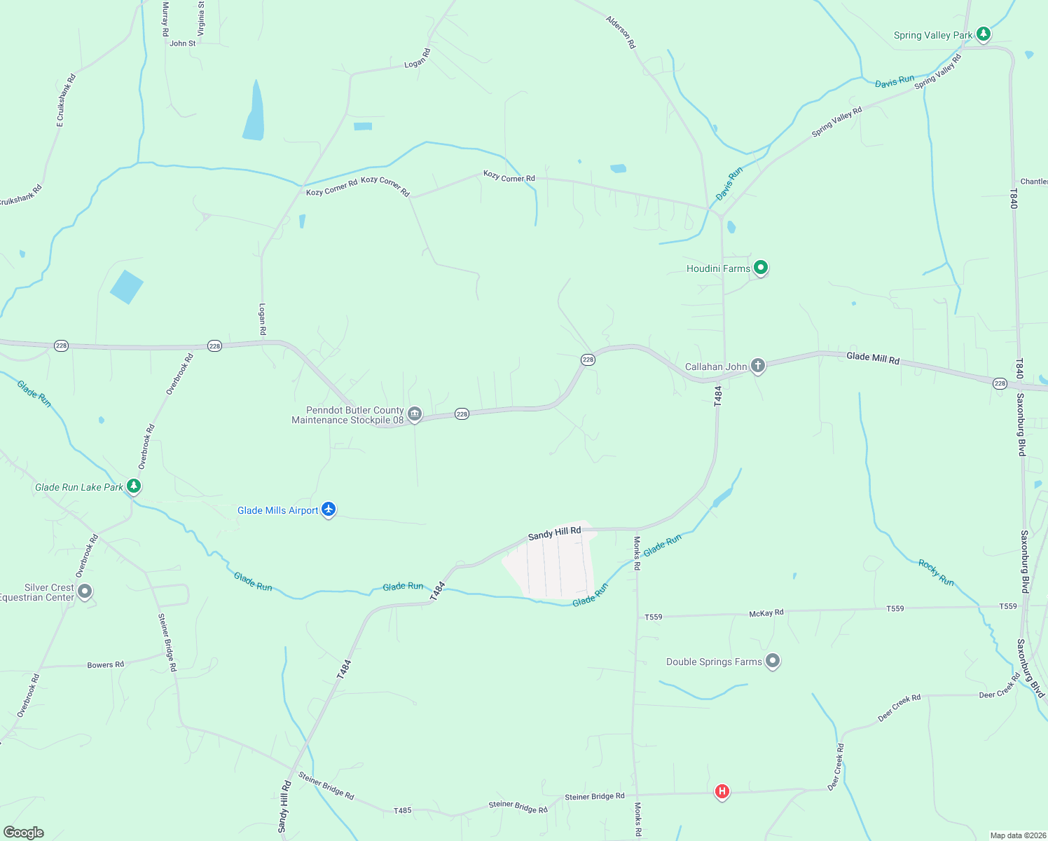 map of restaurants, bars, coffee shops, grocery stores, and more near 297 Glade Mill Road in Valencia