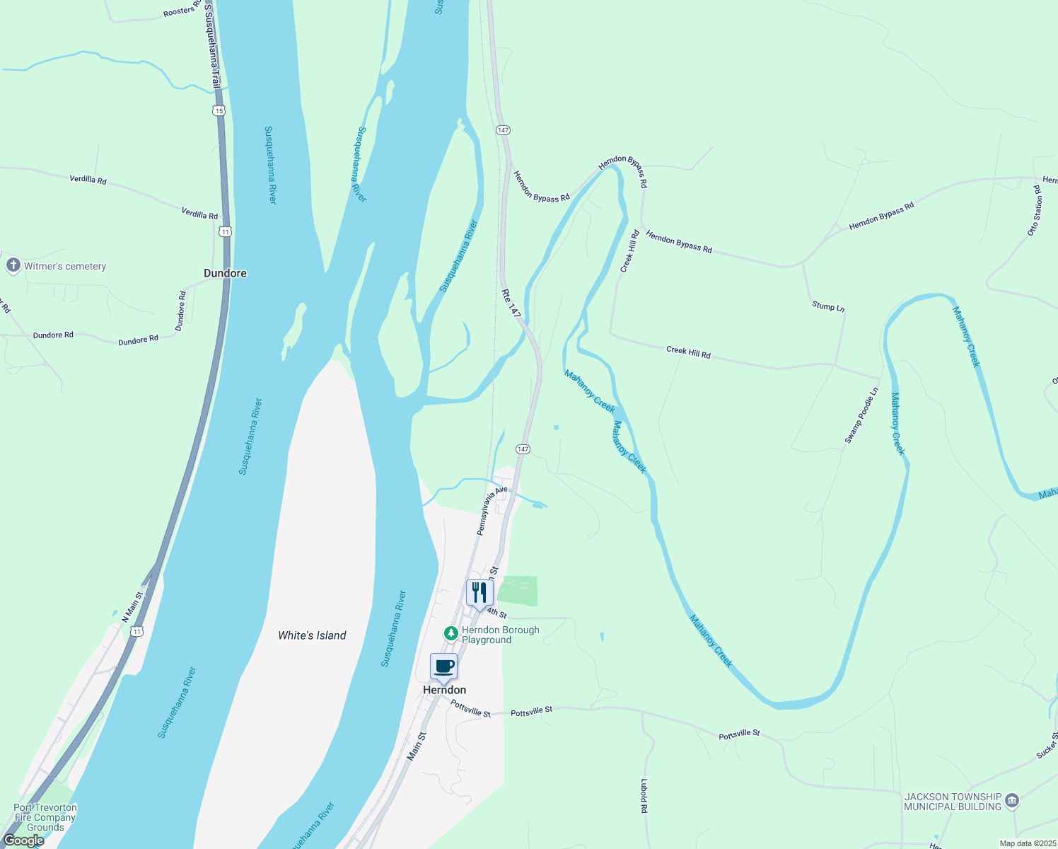 map of restaurants, bars, coffee shops, grocery stores, and more near 101 Wise Lane in Herndon