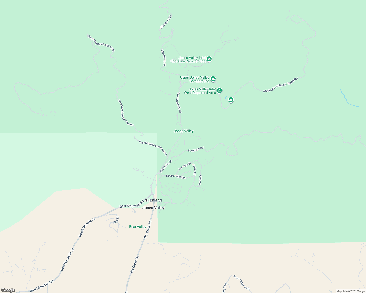 map of restaurants, bars, coffee shops, grocery stores, and more near 22111 Lookout Court in Redding
