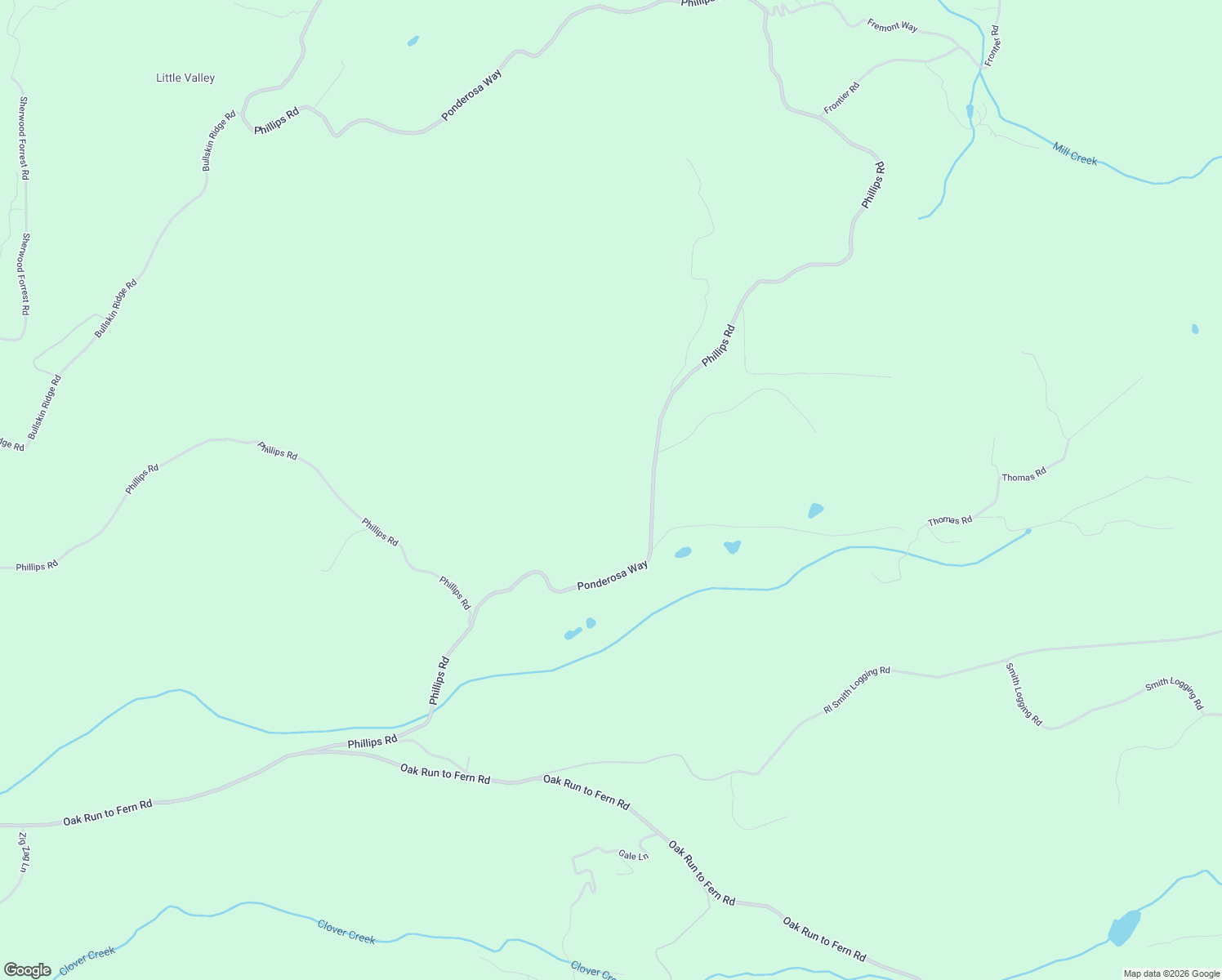 map of restaurants, bars, coffee shops, grocery stores, and more near 14976 Phillips Road in Oak Run