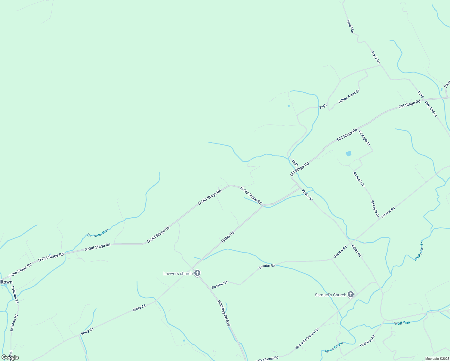 map of restaurants, bars, coffee shops, grocery stores, and more near Wild Hog Lane in Mifflin County