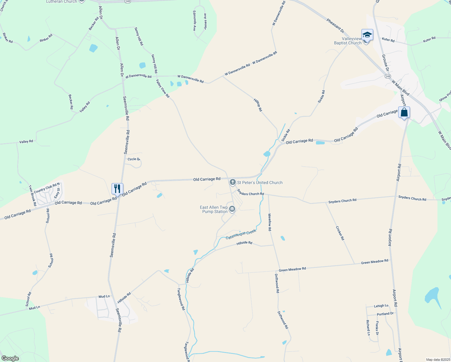 map of restaurants, bars, coffee shops, grocery stores, and more near 5198 Old Carriage Road in Northampton