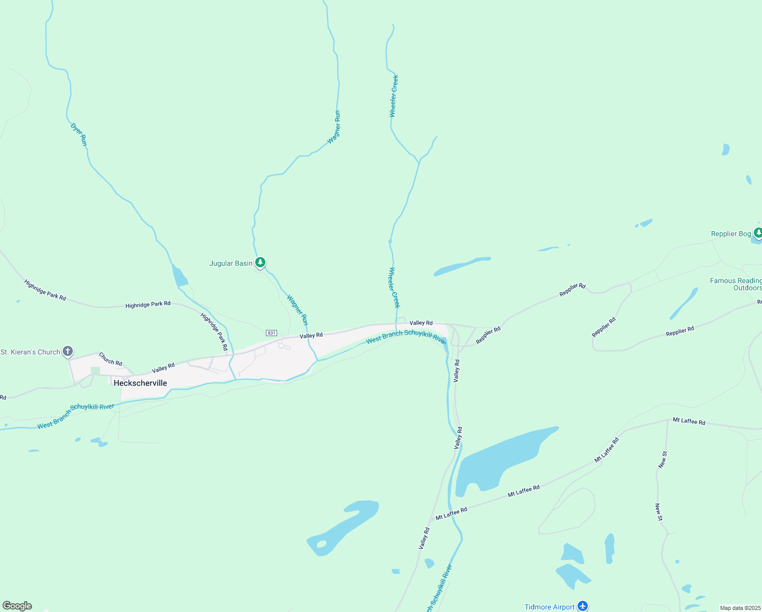 map of restaurants, bars, coffee shops, grocery stores, and more near 9 Haze Road in Pottsville