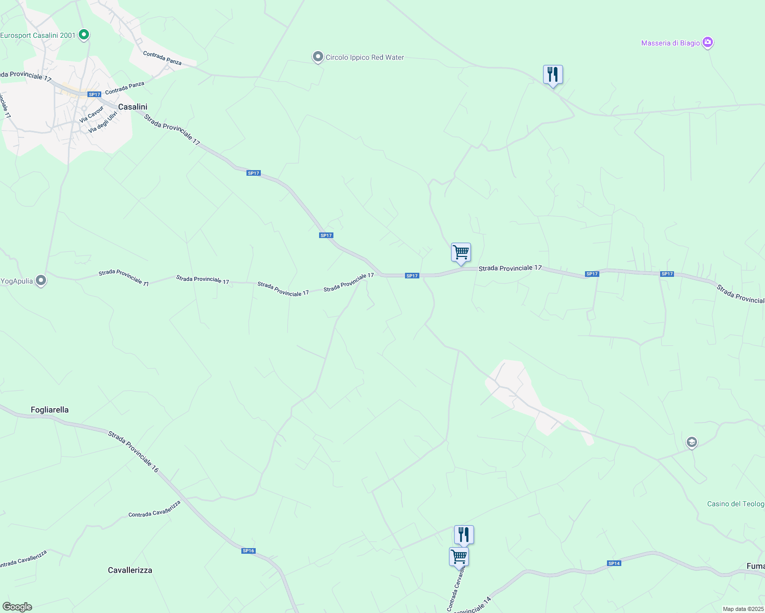 map of restaurants, bars, coffee shops, grocery stores, and more near in Provincia di Brindisi