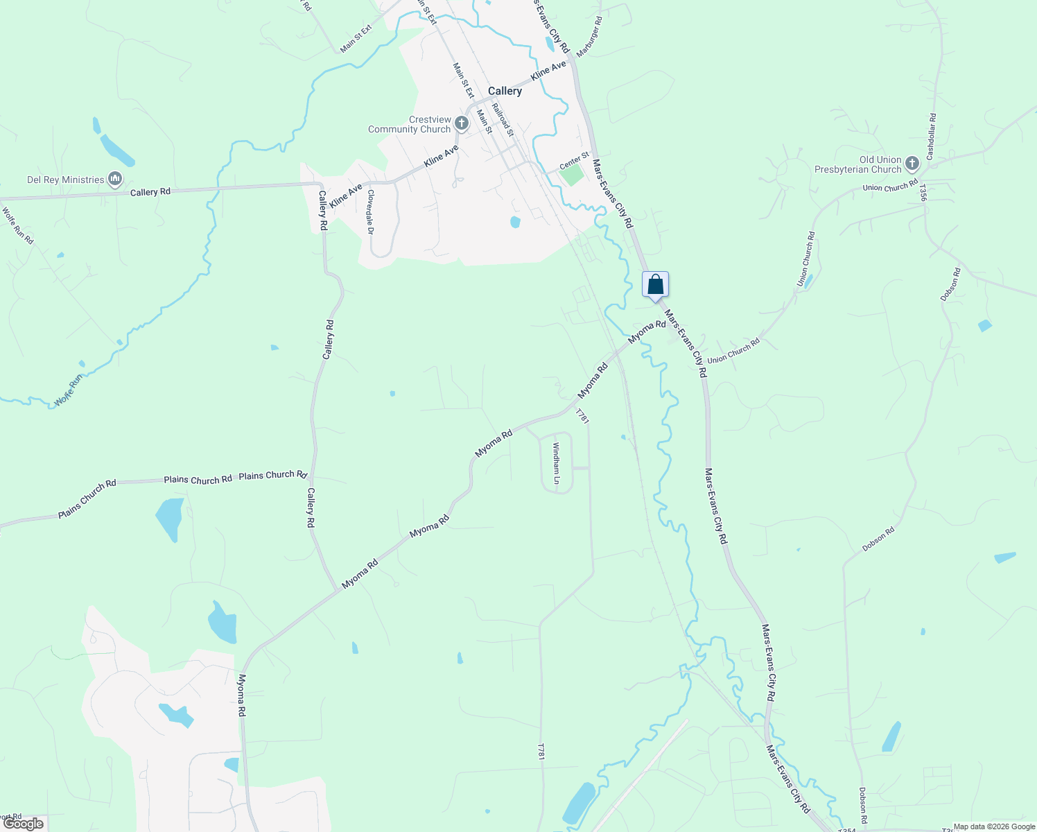 map of restaurants, bars, coffee shops, grocery stores, and more near 218 Myoma Road in Mars