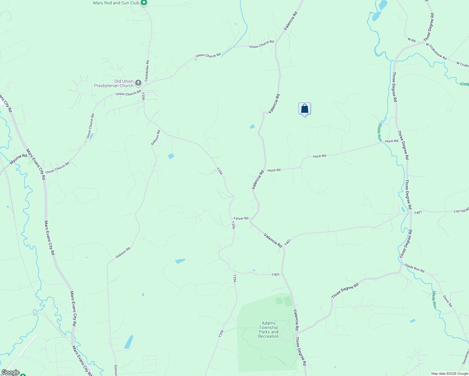 map of restaurants, bars, coffee shops, grocery stores, and more near 225 Stoup Road in Mars