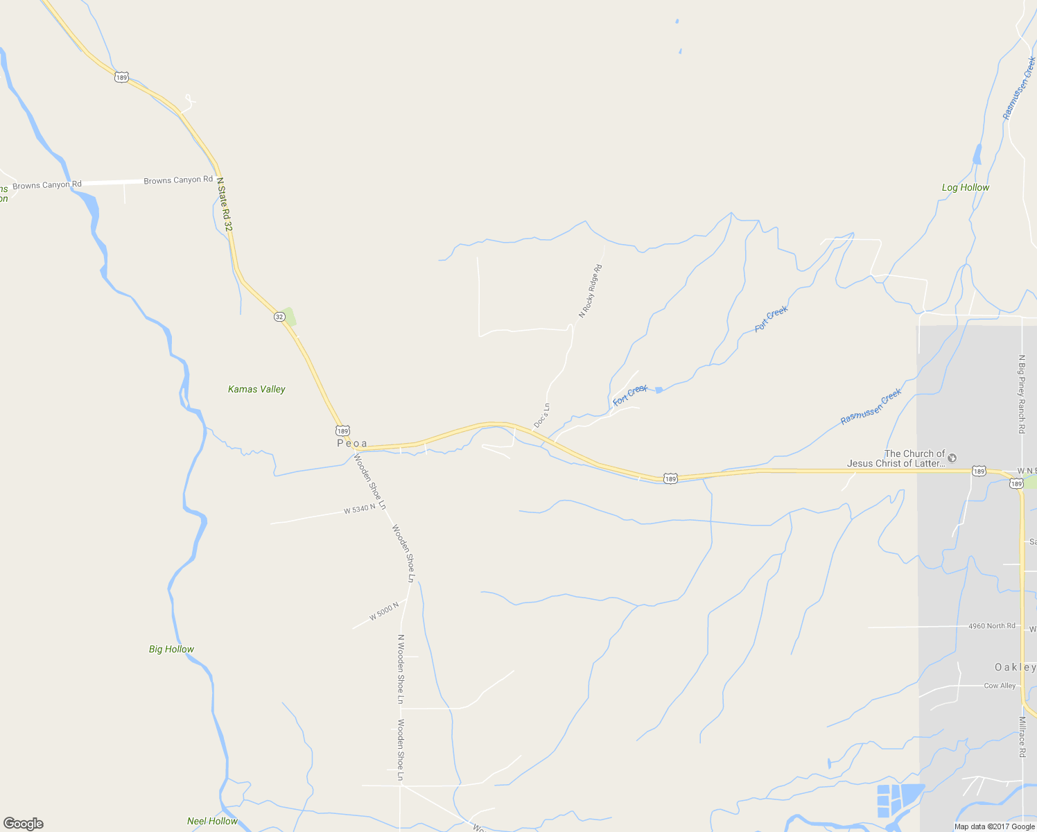 map of restaurants, bars, coffee shops, grocery stores, and more near 2640 West State Road 32 in Peoa