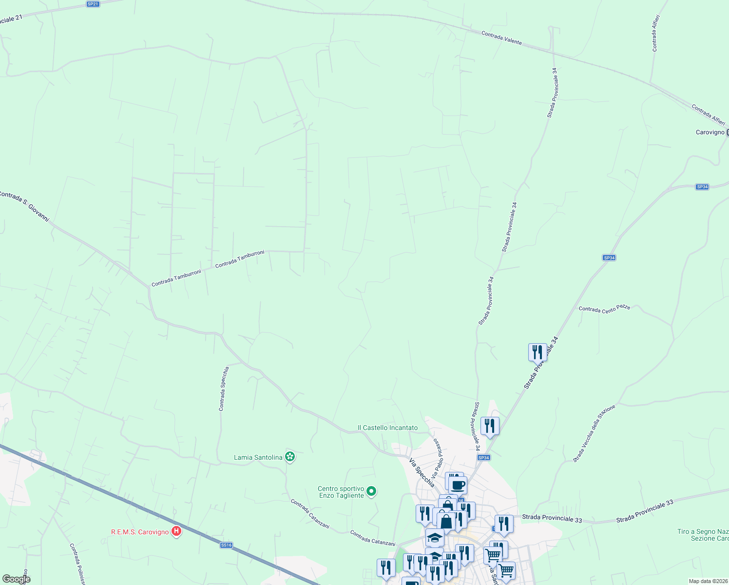 map of restaurants, bars, coffee shops, grocery stores, and more near in Province of Brindisi