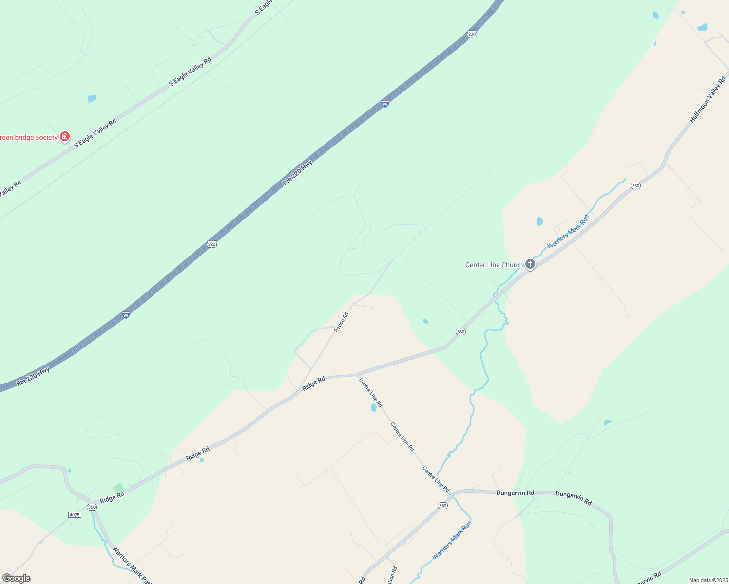 map of restaurants, bars, coffee shops, grocery stores, and more near 1074 Reese Road in Warriors Mark