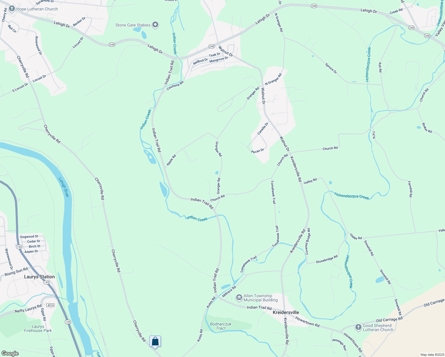 map of restaurants, bars, coffee shops, grocery stores, and more near 1262 Granger Rd in Northampton