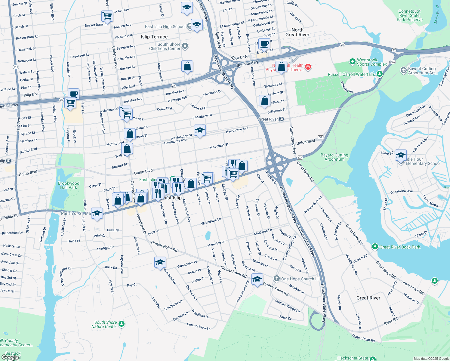 215 Main Street, East Islip NY Walk Score