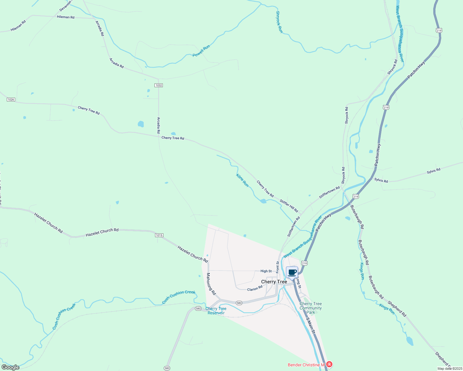 map of restaurants, bars, coffee shops, grocery stores, and more near in Cherry Tree