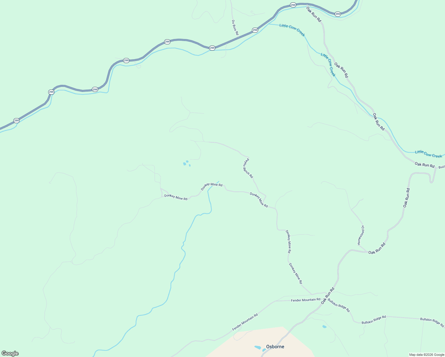 map of restaurants, bars, coffee shops, grocery stores, and more near 27338 Donkey Mine Road in Oak Run