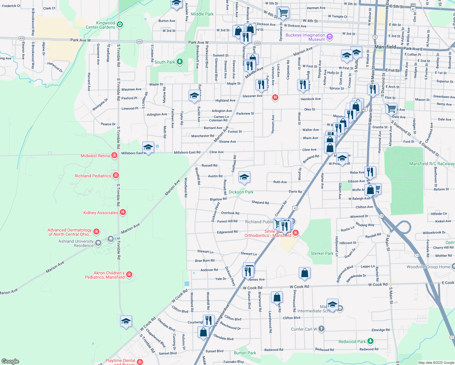 Mansfield Oh Map submited images.