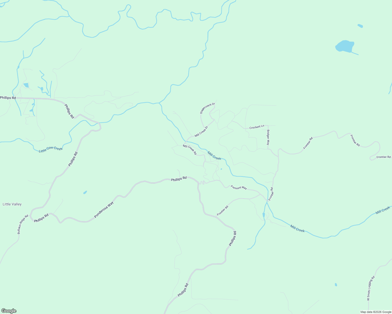 map of restaurants, bars, coffee shops, grocery stores, and more near 15620-15676 Mill Creek Road in OAK RUN