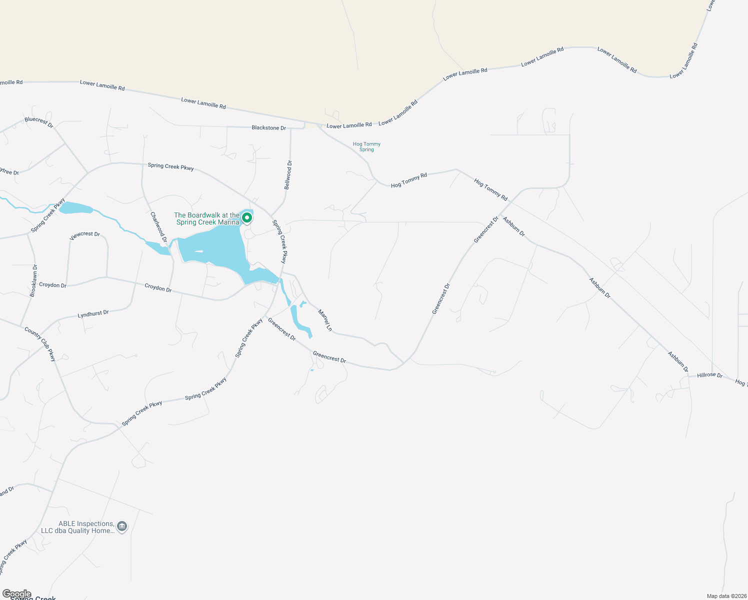 map of restaurants, bars, coffee shops, grocery stores, and more near 256 Holyoke Place in Spring Creek