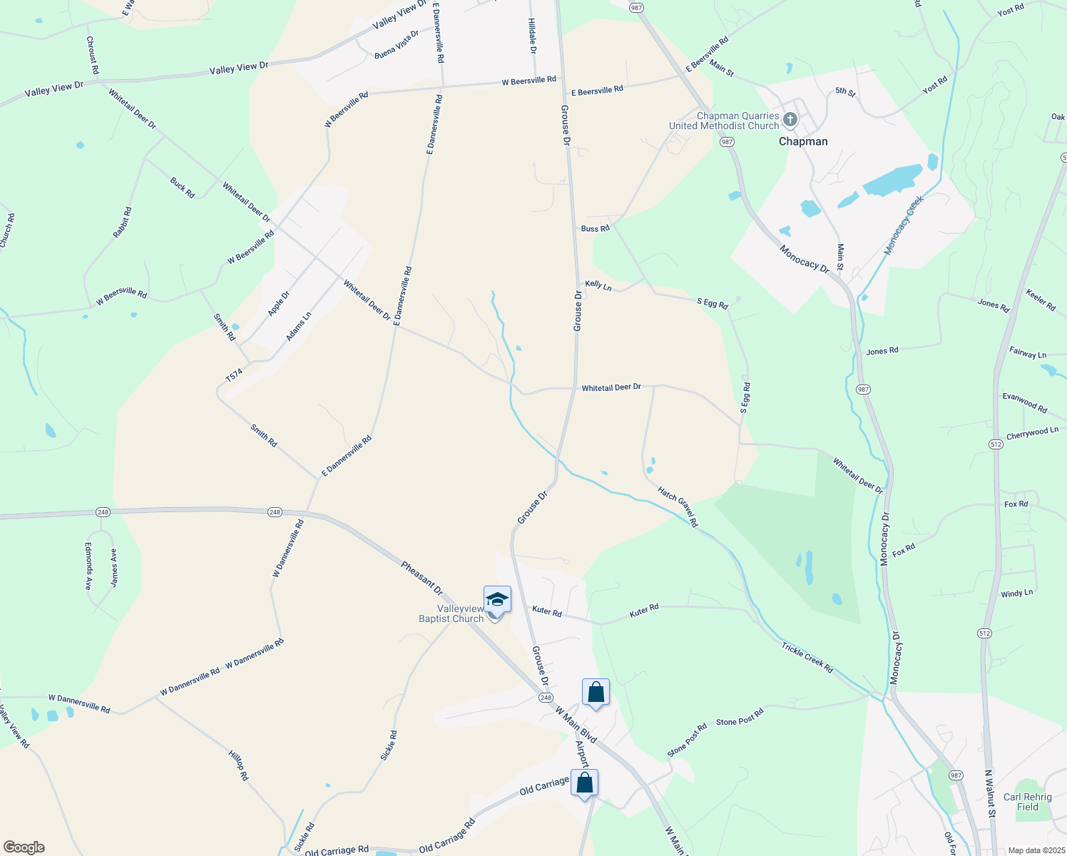 map of restaurants, bars, coffee shops, grocery stores, and more near 255 Grouse Drive in Bath