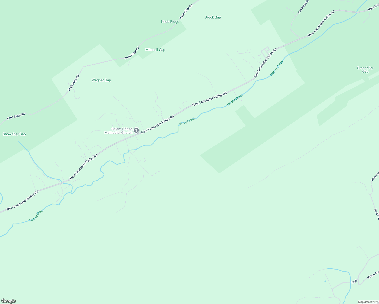 map of restaurants, bars, coffee shops, grocery stores, and more near 3558 New Lancaster Valley Road in Milroy