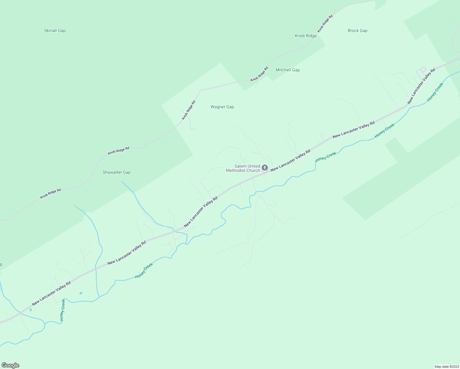 map of restaurants, bars, coffee shops, grocery stores, and more near 3319 New Lancaster Valley Road in Milroy