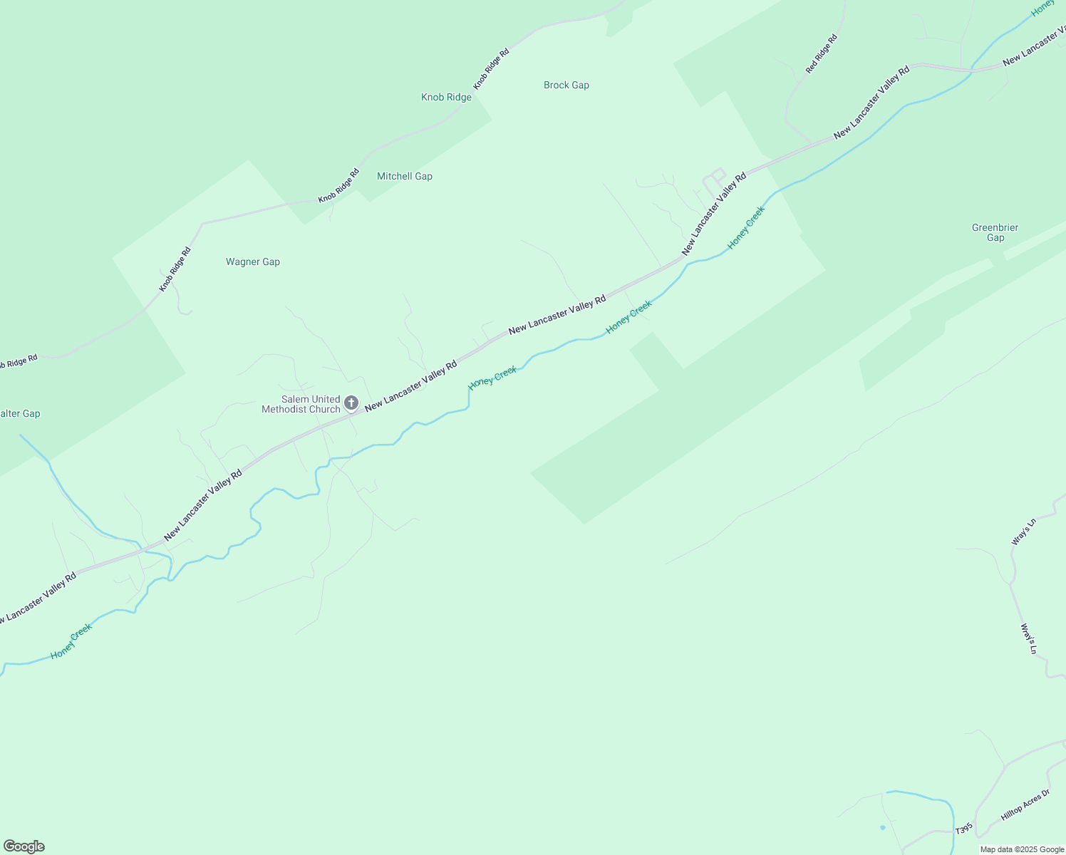 map of restaurants, bars, coffee shops, grocery stores, and more near 3558 New Lancaster Valley Road in Milroy