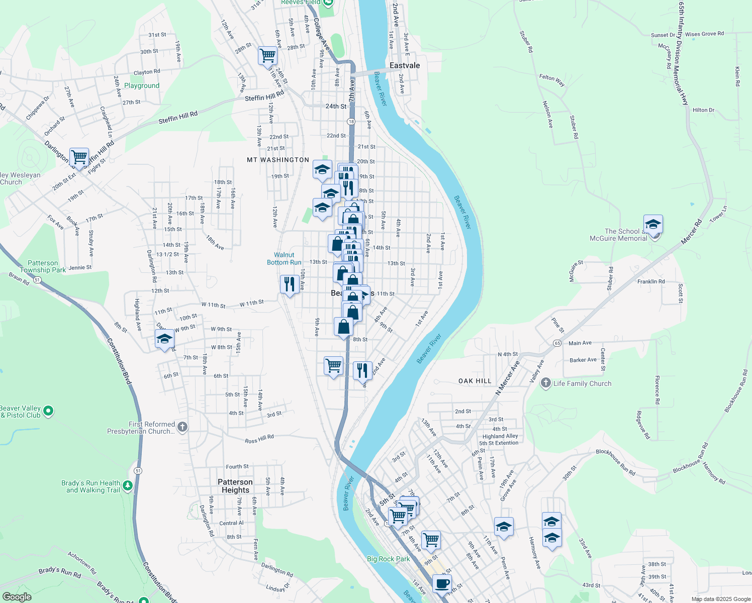 455 Pine Street, Beaver Falls PA Walk Score