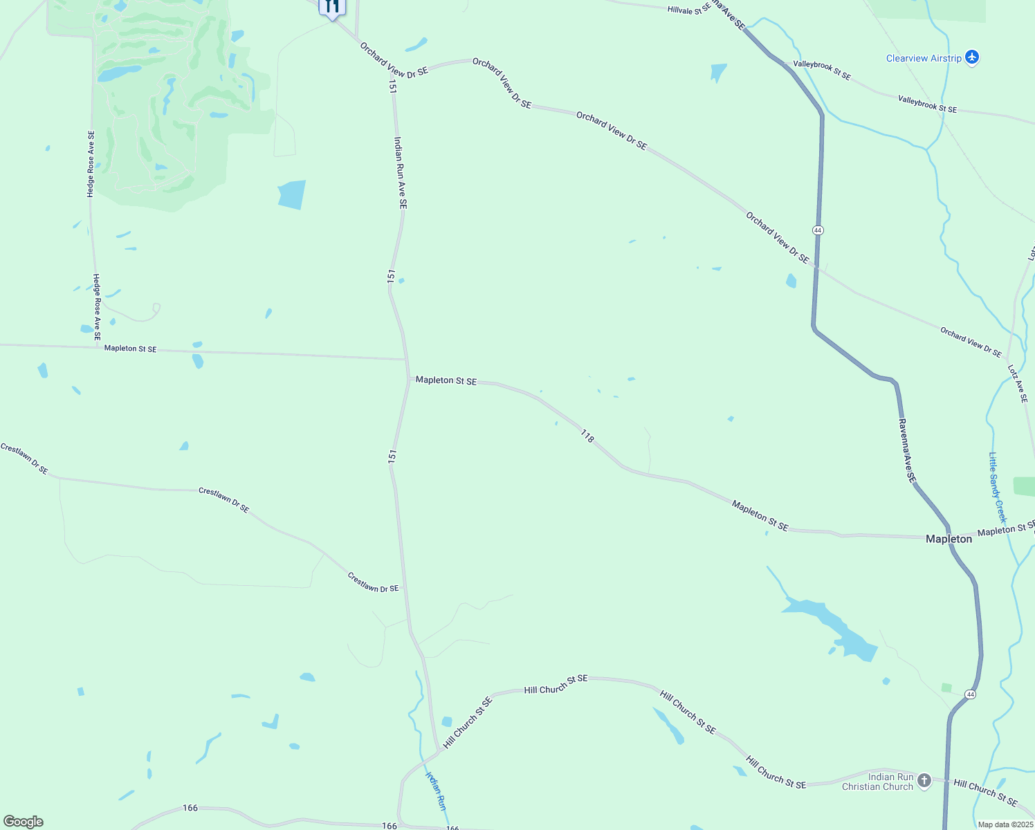 map of restaurants, bars, coffee shops, grocery stores, and more near 7076 Mapleton Street Southeast in East Canton