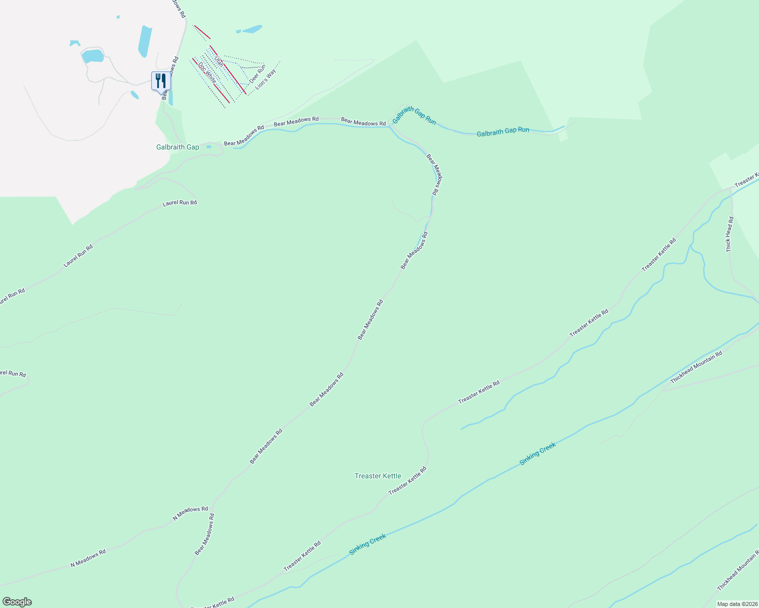 map of restaurants, bars, coffee shops, grocery stores, and more near Bear Meadows Road in Boalsburg