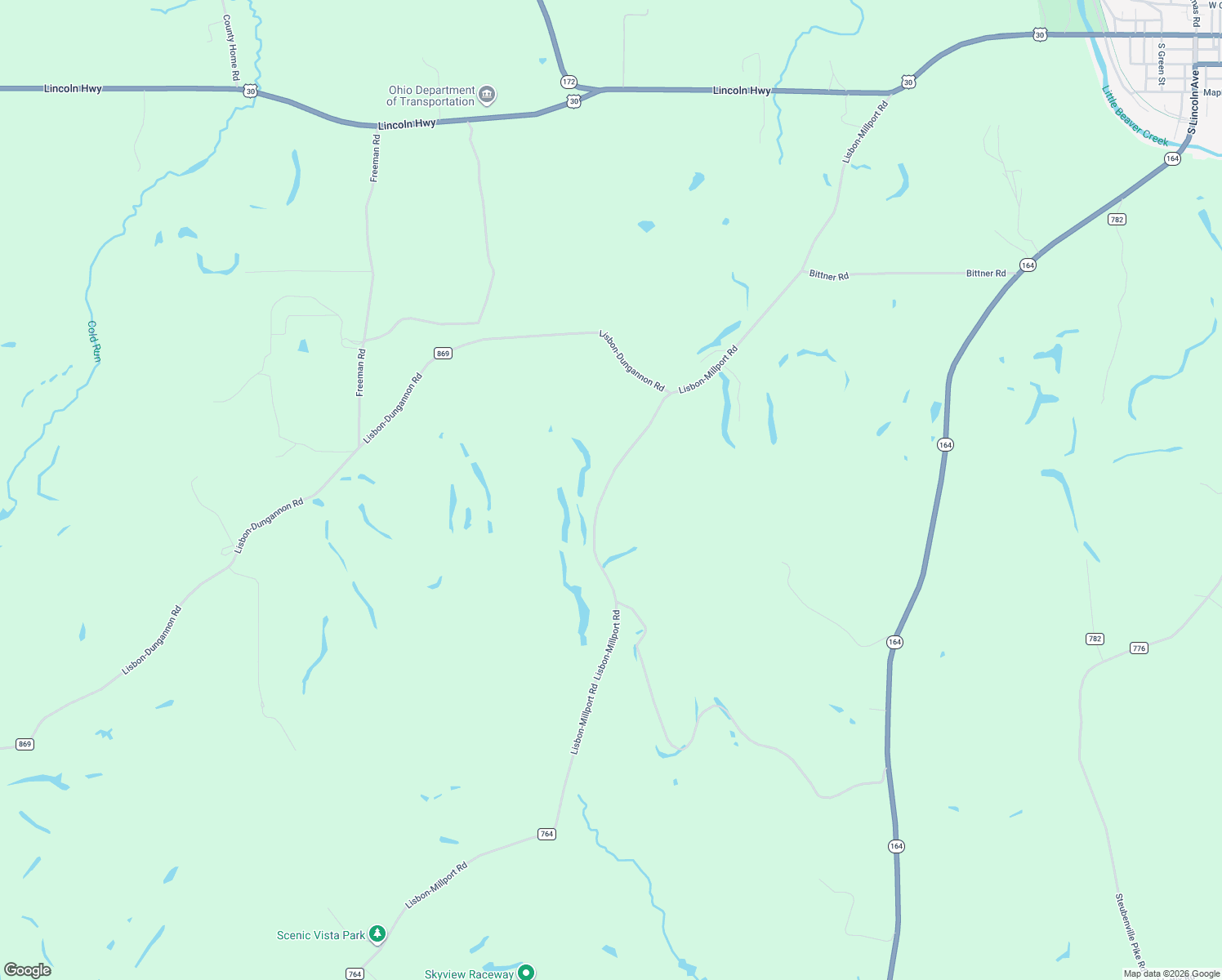 map of restaurants, bars, coffee shops, grocery stores, and more near 10120 Lisbon-Millport Road in Lisbon