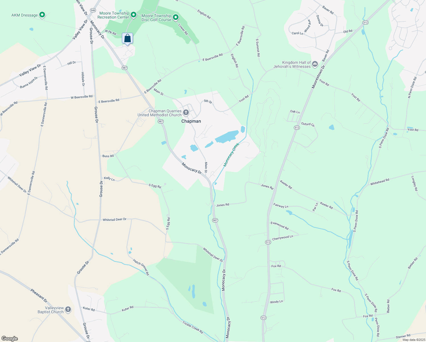 map of restaurants, bars, coffee shops, grocery stores, and more near 2552 Monocacy Avenue in Bath