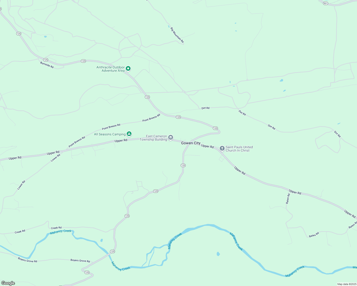 map of restaurants, bars, coffee shops, grocery stores, and more near State Route 2044 in Shamokin