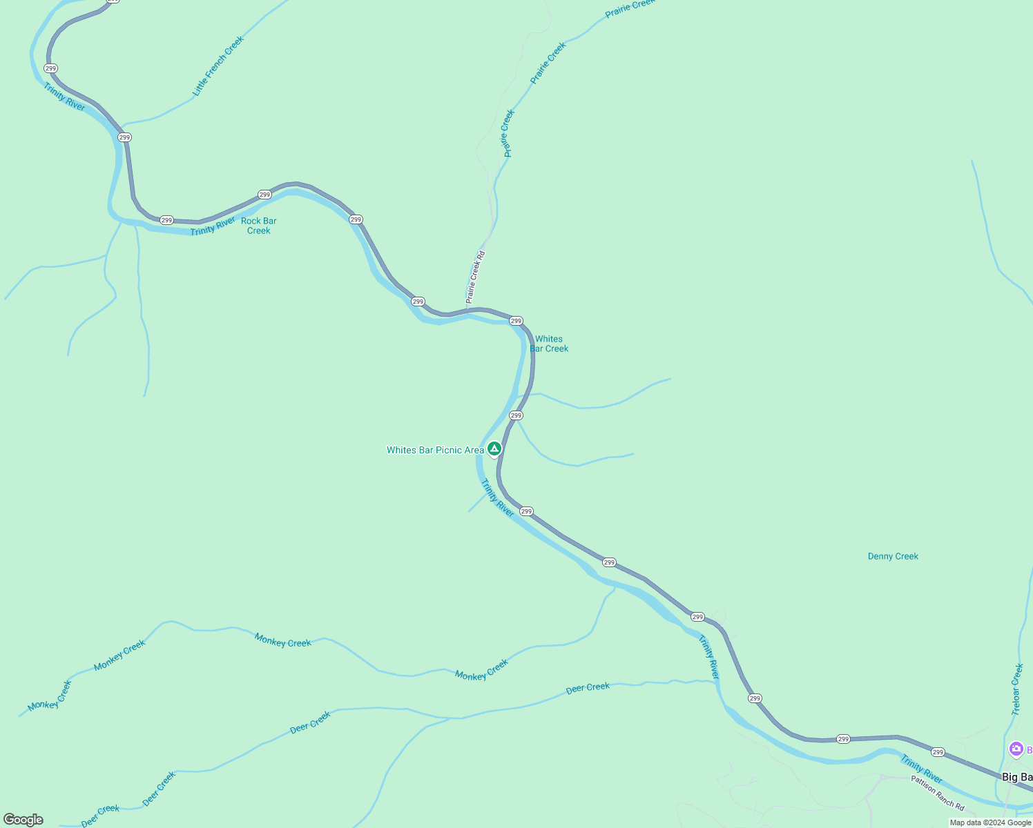 map of restaurants, bars, coffee shops, grocery stores, and more near in Big Bar