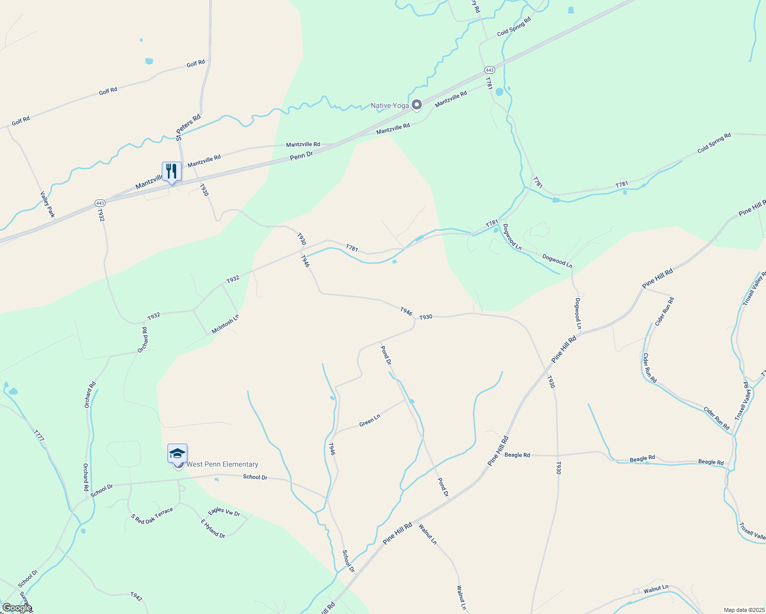 map of restaurants, bars, coffee shops, grocery stores, and more near 246 Snowdrift Road in Andreas