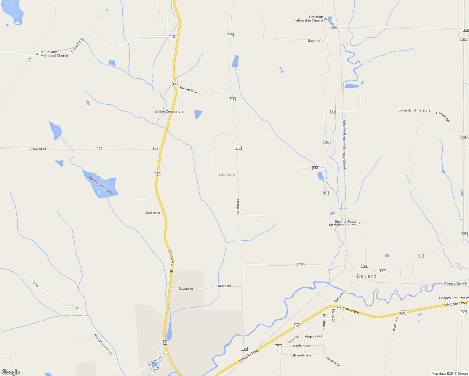 map of restaurants, bars, coffee shops, grocery stores, and more near 9717 Stephen Dr in Minerva