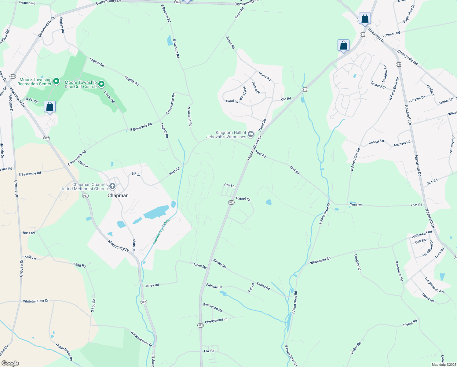 map of restaurants, bars, coffee shops, grocery stores, and more near 380 White Oak Lane in Bath