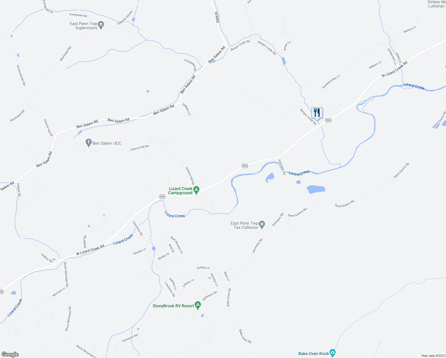 map of restaurants, bars, coffee shops, grocery stores, and more near 2268 West Lizard Creek Road in Lehighton