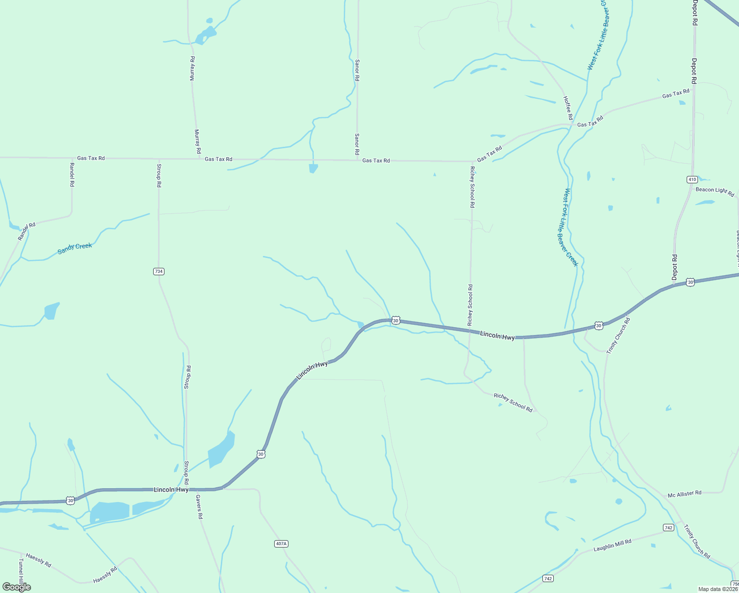 map of restaurants, bars, coffee shops, grocery stores, and more near 32718 U.S. 30 in Hanoverton